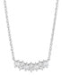 Фото #1 товара Forever Grown Diamonds lab Grown Diamond Horizontal Cluster Bar Pendant Necklace (3/8 ct. t.w.) in Sterling Silver or 14k Gold-Plated Sterling Silver, 16" + 2" extender