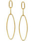 ფოტო #3 პროდუქტის Open Link Long Dangle Drop Earrings in 14k Gold