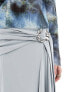 & Other Stories maxi skirt with drape side tie and buckle detail in light grey