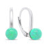 Charming silver earrings with synthetic opals EA387WG