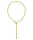 ფოტო #1 პროდუქტის Women's 14K Gold-Tone Plated Y-Shaped Lariat Crystal Lock Necklace