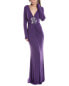 Marchesa Notte Jersey Drape Gown Women's Blue 8