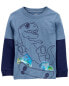 Baby Dinosaur Cotton Blend Long-Sleeve Tee - Blue 3M