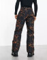 Threadbare ski trousers co-ord in black & orange print