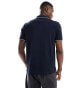 GANT logo tipped pique polo in navy