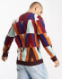 Harry Brown classsic crew neck jumper in multi abstract print