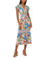 Фото #1 товара Women's Smocked-Waist Flutter-Sleeve Dress