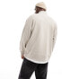 Hollister oversized half zip sweatshirt in tan