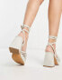 MIM Net heeled strappy sandal in beige