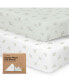 Фото #1 товара 2pk Soothe Fitted Crib Sheets Neutral, Organic Baby Crib Sheets, Fits Standard Nursery Baby Mattress