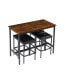 Фото #2 товара 47" Industrial Bar Table Set with Sturdy Steel Base and Adjustable Feet