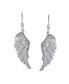 Heavenly Spiritual Symbol Cubic Zirconia Pave CZ Guardian Angel Wing Feather Lever back Dangle Earrings For Women For Teen Sterling Silver French Wire