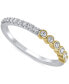 Фото #1 товара IGI Certified Diamond Bezel & Prong-Set Band (1/4 ct. t.w.) in 14k Two-Tone Gold