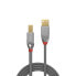 Фото #3 товара Lindy 2m USB 2.0 Type A to B Cable - Cromo Line - 2 m - USB A - USB B - USB 2.0 - 480 Mbit/s - Grey