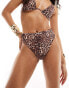 ASOS DESIGN Mindy high leg high waist bikini bottom in leopard Leoparden-Tierdruck, 36 - фото #1