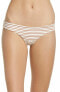 LSpace Women's 174542 White Horizon Stripe Sandy Bikini Bottom Swimwear Size L