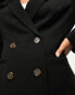 Фото #8 товара Miss Selfridge Petite oversized double breasted blazer in black - BLACK