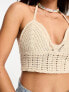 Фото #4 товара Pimkie crochet bralet top in beige