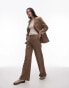 Mango wide leg trouser co-ord in brown