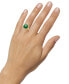ფოტო #2 პროდუქტის Dyed Jade & White Topaz (3/8 ct. t.w.) Halo Ring Set in 14k Gold-Plated Sterling Silver