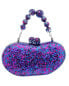 Фото #1 товара Printed Acrylic Minaudiere with Beaded Handle Clutch