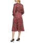 ფოტო #2 პროდუქტის Women's Puffed-Shoulder Faux-Wrap Dress