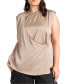 Plus Size Overlap Front Blouse