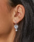 ფოტო #3 პროდუქტის Silver-Tone Cubic Zirconia Heart Drop Earrings, Created for Macy's
