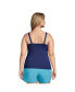 Plus Size Mastectomy Square Neck Tankini Swimsuit Top Adjustable Straps