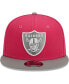 Фото #2 товара Men's Pink, Gray Las Vegas Raiders 2-Tone Color Pack 9FIFTY Snapback Hat