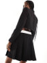 Фото #7 товара Extro & Vert pleated mini skirt in black co-ord