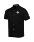 Фото #3 товара Men's Black Pittsburgh Steelers Top of Your Game Camp Button-Up Shirt
