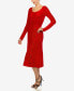 ფოტო #3 პროდუქტის Women's Scoop Neck Fit and Flare Sweater Dress