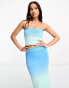 Фото #2 товара The Frolic ombre knitted bandeau top co-ord in blue