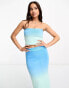 The Frolic ombre knitted bandeau top co-ord in blue