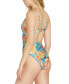 Фото #3 товара Juniors' Take It Easy Printed Cutout One-Piece Swimsuit