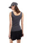 Weekday pointelle vest top in washed black