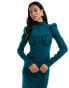 Фото #4 товара Daska high neck maxi dress with fishtail skirt in teal