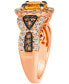 Фото #3 товара Cinnamon Citrine (1-7/8 ct. t.w.) & Diamond (1-1/20 ct. t.w.) Halo Ring in 14k Rose Gold