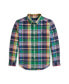 Big Boys Plaid Cotton Oxford Shirt