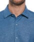 Men's Big & Tall Linen Blend Asymmetric Tropical Leaf Print Shirt