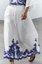 Zw collection skirt with contrast embroidery