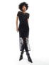 Noisy May short sleeve lace maxi dress in black