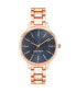 Фото #1 товара Women's Quartz Rose Gold-Tone Alloy Link Bracelet Watch, 36mm