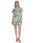 Фото #1 товара Women's Cotton Tropical-Print Mini Dress