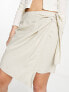 Фото #1 товара NA-KD x Lydia Tomlinson layered mini skirt in beige