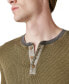 Фото #1 товара Men's Acid Wash Thermal Henley with Contrast Placket