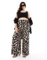 Фото #1 товара Yours wide leg trousers in geo print