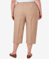 ფოტო #2 პროდუქტის Plus Size Classic Stretch Waist Accord Capri Pants with Button Hem