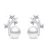 Фото #2 товара Unique silver earrings with real pearls EA622W